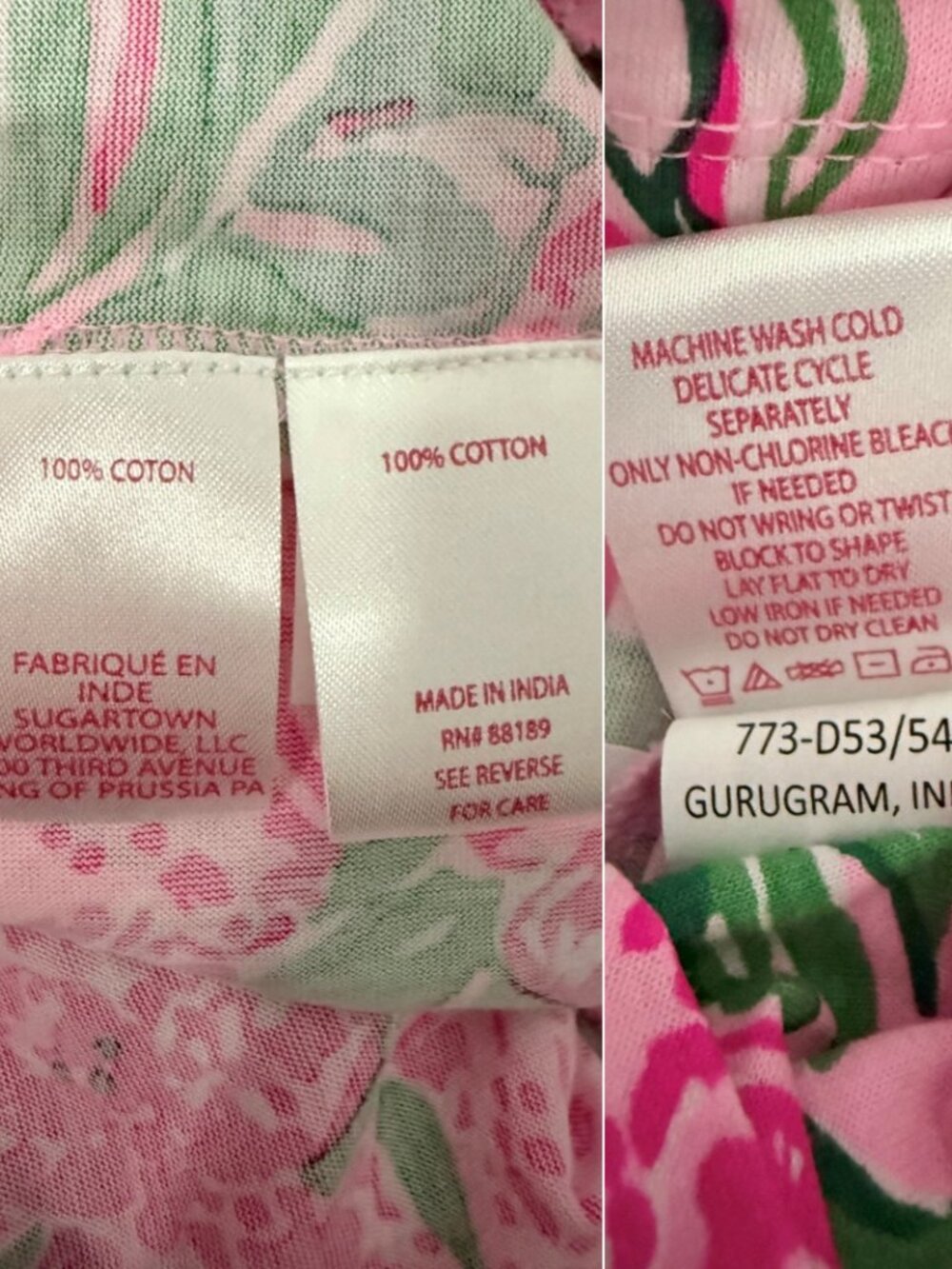 NWT Lilly Pulitzer Geanna Floral Tiered Cotton Dress Pink Green Size M - Picture 13 of 14